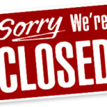 sorry we are closed sign