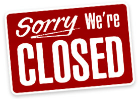sorry we are closed sign