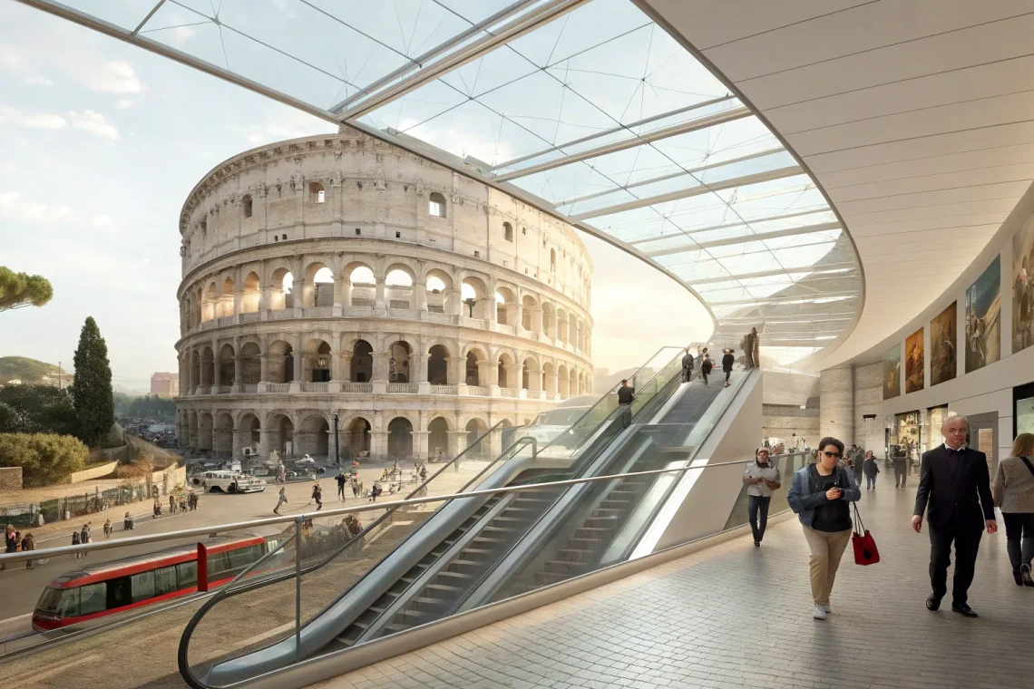 new colosseum station doubles as museum