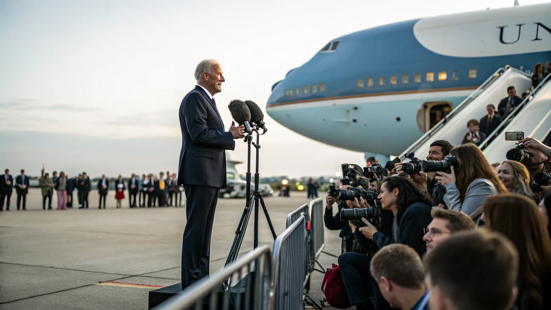 official praises enthusiastic crowd before flight