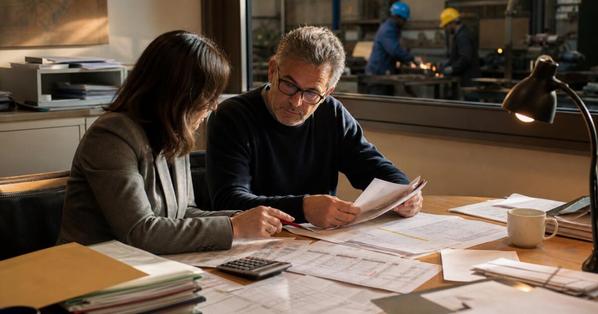 Dirigeant de PME analysant un tableau de bord pour anticiper la hausse des coûts entreprise 2027 poste par poste